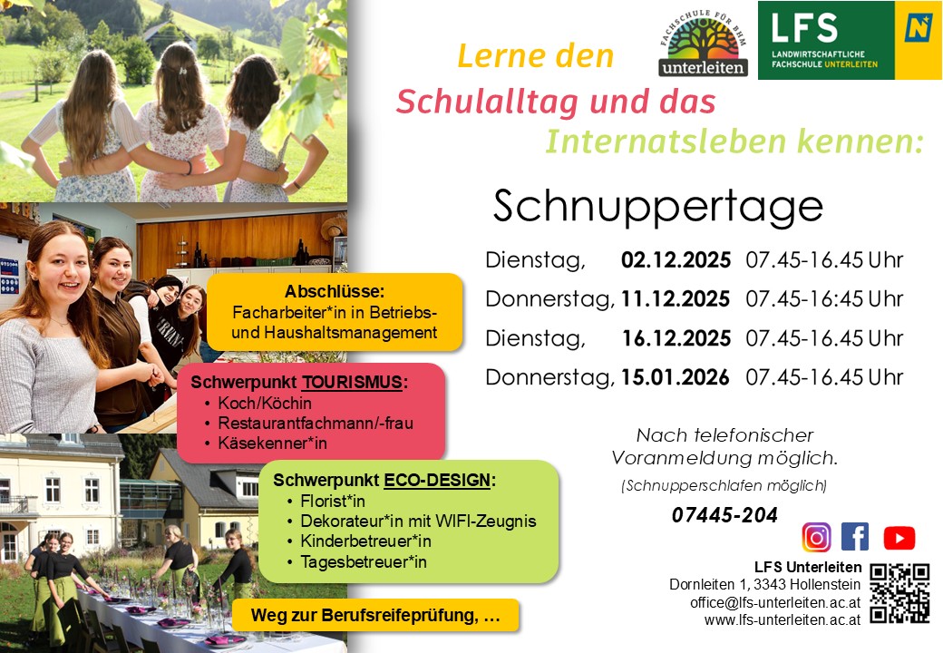 Schnuppertage_2025 - Plakat