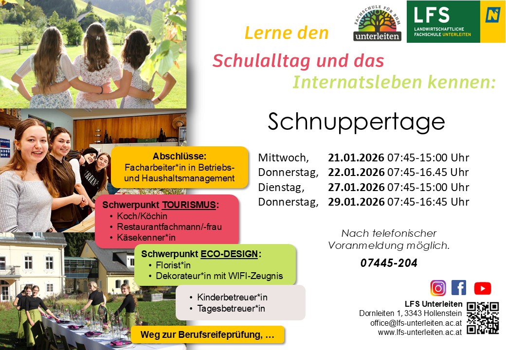 Schnuppertage_2025 Plakat ab 21.10.25
